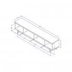 Salle 86.41" TV Stand with Solid Wood Legs in White Gloss