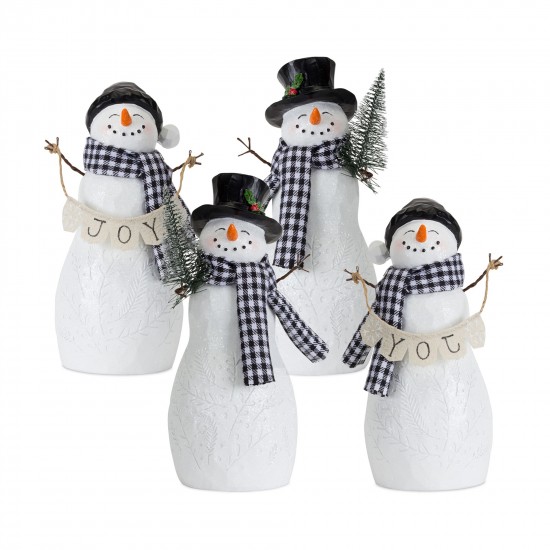 Snowman (Set Of 4) 8.5"H Resin