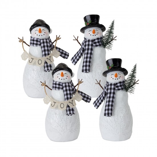 Snowman (Set Of 4) 6"H Resin