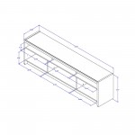 Munoz 72.83" TV Stand with 3 Compartments and Media Shelves in Off White Gloss