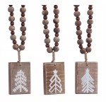 Tree Plaque Ornament (Set Of 6) 13"H Wood