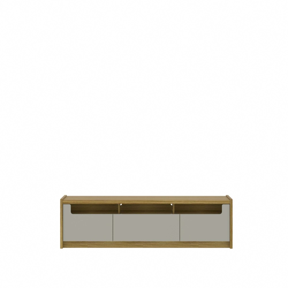 Munoz 72.83" TV Stand with 3 Compartments and Media Shelves in Grey Gloss Munoz 72.83" TV Stand with 3 Compartments and Media Shelves in Grey Gloss