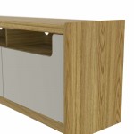 Munoz 72.83" TV Stand with 3 Compartments and Media Shelves in Grey Gloss