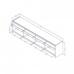 Munoz 87.12" TV Stand with 3 Compartments and Media Shelves in Off White Gloss