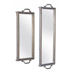 Mirror Tray (Set Of 2) 22.25"L x 8"W, 28.25"L x 8.25"W Iron/Glass