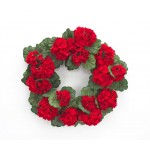 Geranium Wreath 22"D Polyester