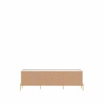 Jasper 72.91" TV Stand with Steel Gold Legs in Off White Matte