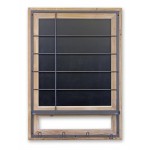 Blackboard With Hooks 24.25"L x 34.25"H Wood/Metal