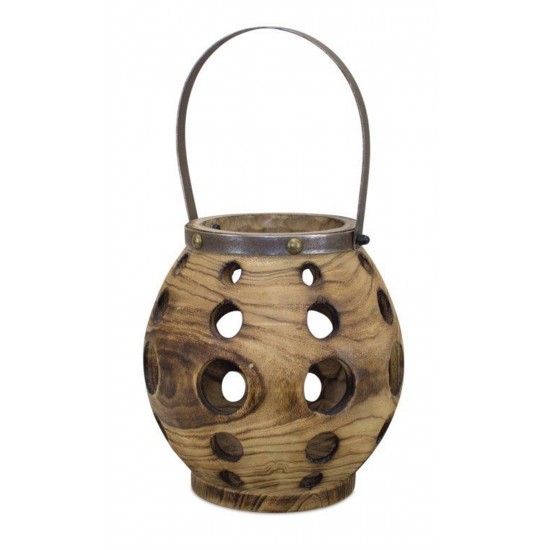 Lantern 11.5"D x 17.5"H Wood/Steel