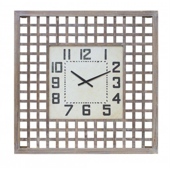 Clock 29.5"Sq Wood/Mdf