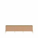Jasper 86.69" TV Stand with Steel Gold Legs in Oak Pro Touch