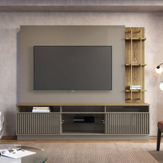 Pomander 71.49 Free Standing Entertainment Center in Grey Gloss