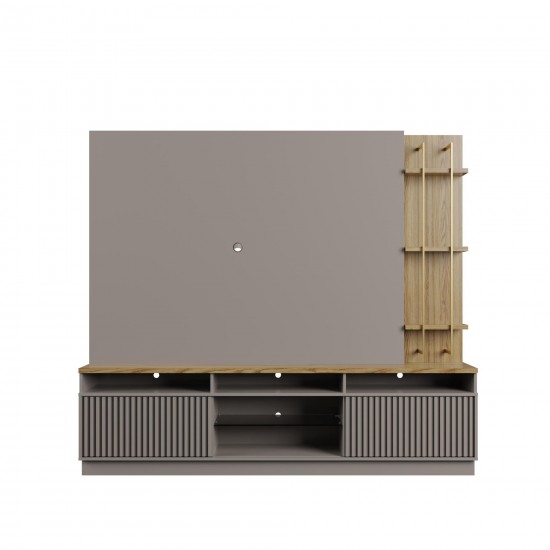 Pomander 85.27 Free Standing Entertainment Center in Grey Gloss