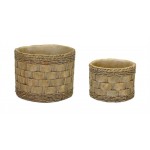 Pot (Set Of 2) 4.25"D x 4"H, 7"D x 5.5"H Cement