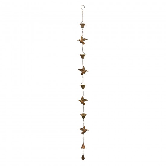 Hummingbird Rain Chain 69"L Iron