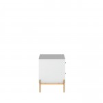 Jasper Nightstand with Steel Gold Legs in White Gloss