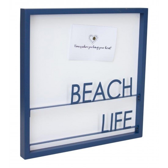 Beach Life Memo Board 15.75"Sq Metal/Mdf