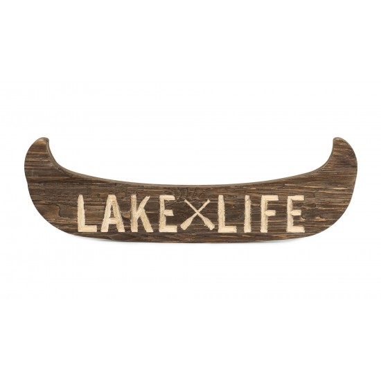 Lake Life Canoe Plaque 22"L x 7"H Wood/Mdf