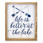 Life Is Better At The Lake Sign 12"L x 15"H Mdf/Wood