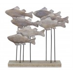 Fish School 8.75"L x 9.75"H Wood/Metal