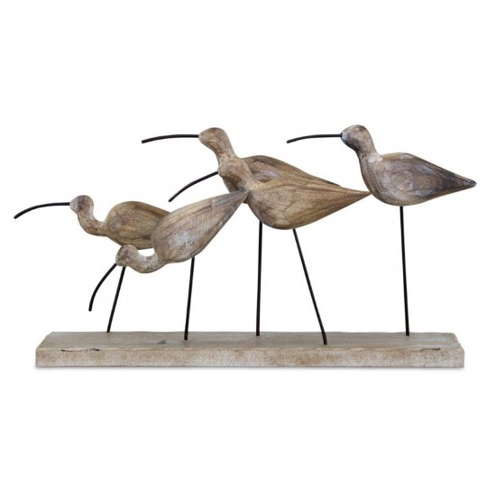 Birds 13"L x 7"H Wood/Metal