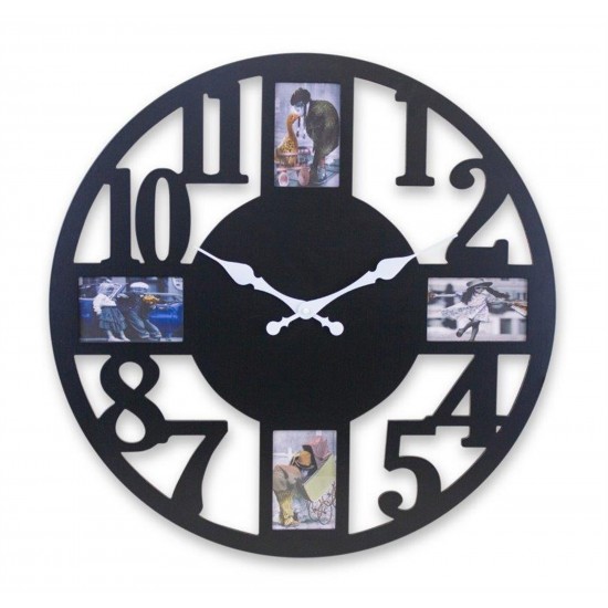Wall Clock With Photo Frame (3" x 4.75" Photo) 22.5"D Mdf