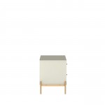 Jasper Nightstand with Steel Gold Legs in Off White Matte