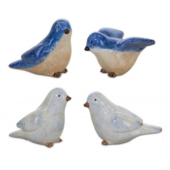 Bird (Set Of 4) 2.5"H Resin