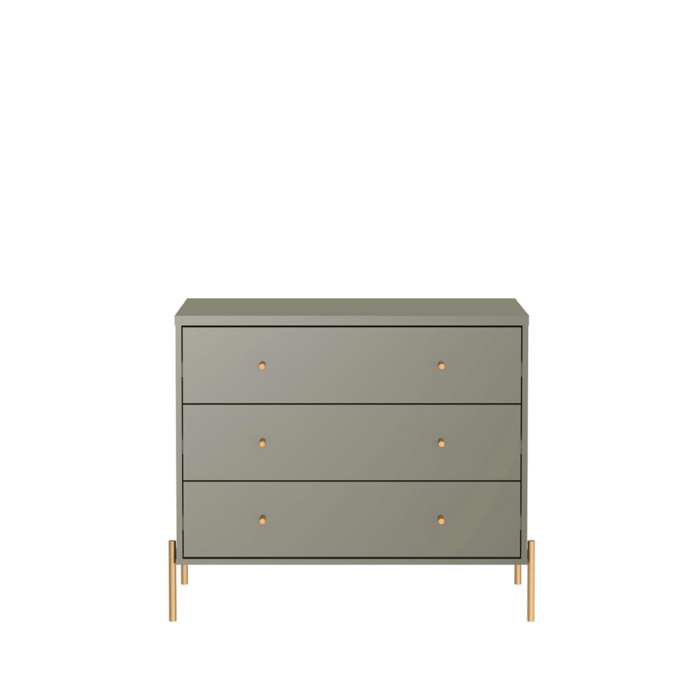 Jasper 3.0 Dresser with Steel Gold Legs in Grey Gloss