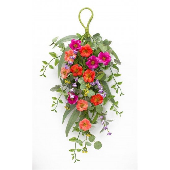 Mixed Floral Wall Swag 29"L Polyester