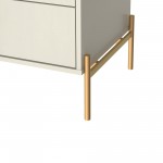 Jasper 3.0 Dresser with Steel Gold Legs in Off White Matte