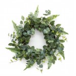 Mixed Foliage Wreath 24.5"D Polyester