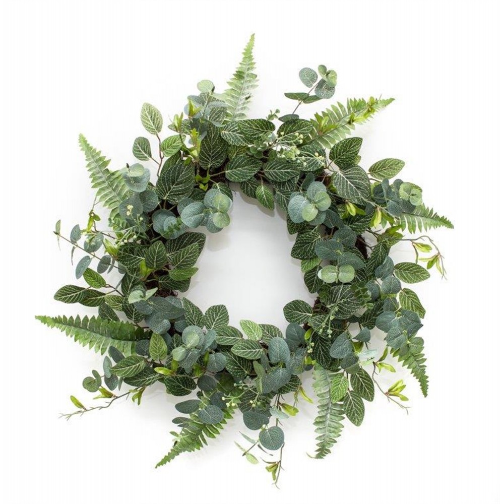 Mixed Foliage Wreath 24.5"D Polyester Mixed Foliage Wreath 24.5"D Polyester