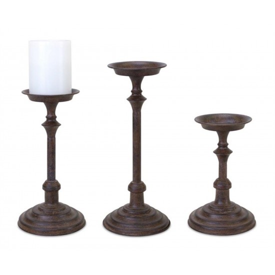 Candle Holder (Set Of 3) 7.75"H, 9.5"H, 11.5"H Metal