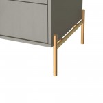 Jasper 5.0 Dresser with Steel Gold Legs in Grey Gloss