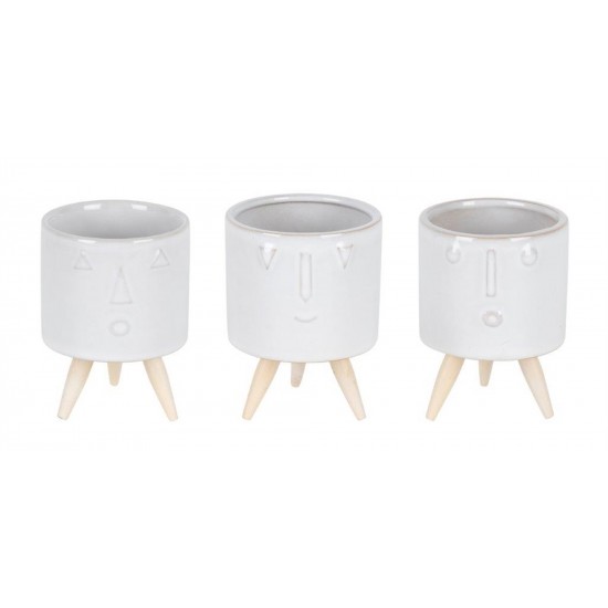 Pot (Set Of 3) 3"D x 4"H Porcelain