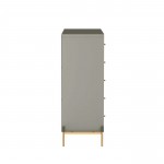 Jasper 5.0 Dresser with Steel Gold Legs in Grey Gloss