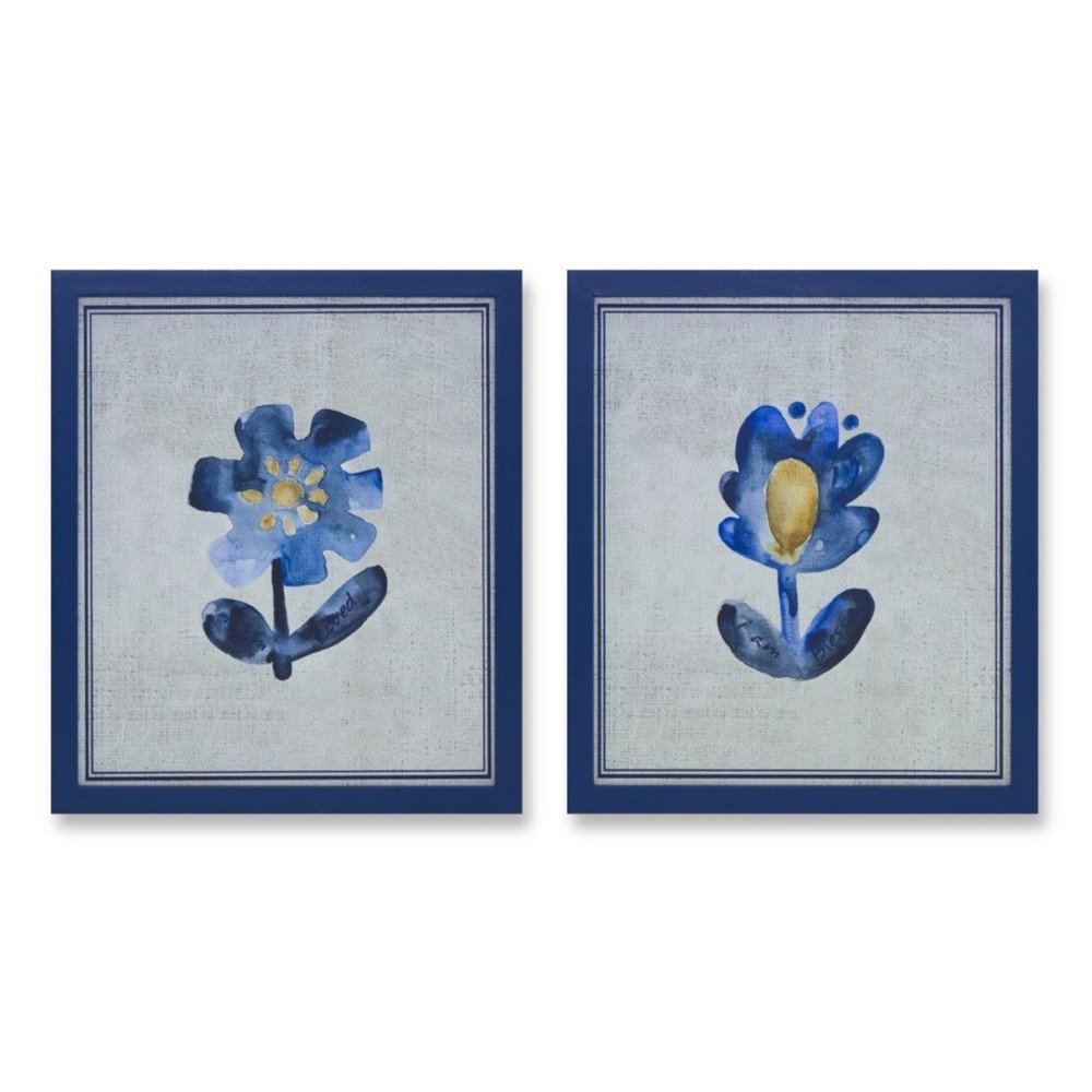 Floral Blessed And Loved Print (Set Of 2) 12"L x 14"H Mdf/Paper