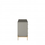 Jasper 54.68" Dresser with Steel Gold Legs in Grey Gloss