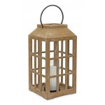 Lantern 8.75"D x 22.5"H Wood/Glass