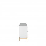 Jasper 71.65" Double Dresser with Steel Gold Legs in White Gloss