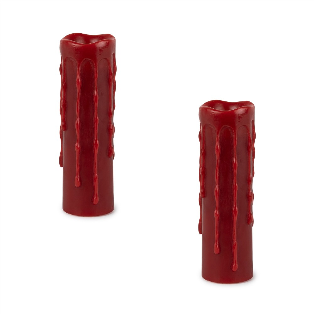 Led Wax Pillar Candle w/ Remote & 4/8h Timer (Set Of 2) 6" Wax/Plastic