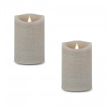 Simplux Led Candle w/ Remote (Set Of 2) 4/8h Timer 5.5" Wax/Plastic, Grey