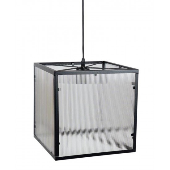 Hanging Lamp Max 40 Watt 12"Sq Iron/Acrylic (Cord Length Is 44"L)