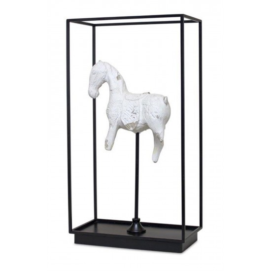 Framed Horse Salvage 13.5"L x 25"H Iron/Resin