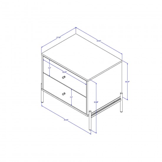 Jasper Full Extension Drawer Nightstand in Off White (Set of 2)