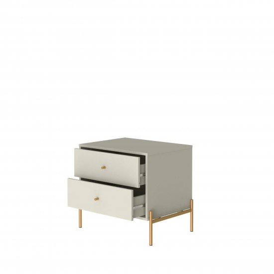 Jasper Full Extension Drawer Nightstand in Off White (Set of 2)