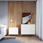 Jasper Full Extension Dresser and Nightstand Set of 2 in White Gloss