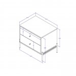 Jasper Full Extension Dresser and Nightstand Set of 2 in White Gloss