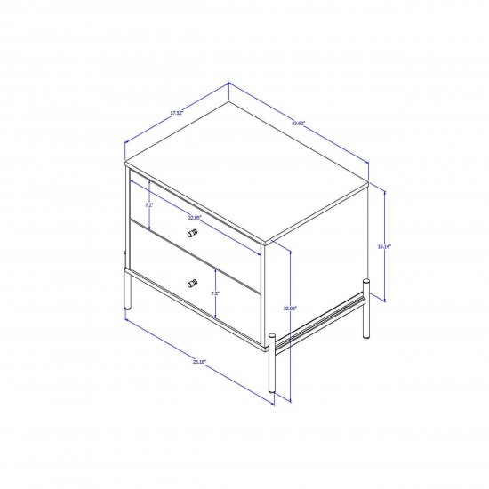 Jasper Full Extension Dresser and Nightstand Set of 2 in White Gloss